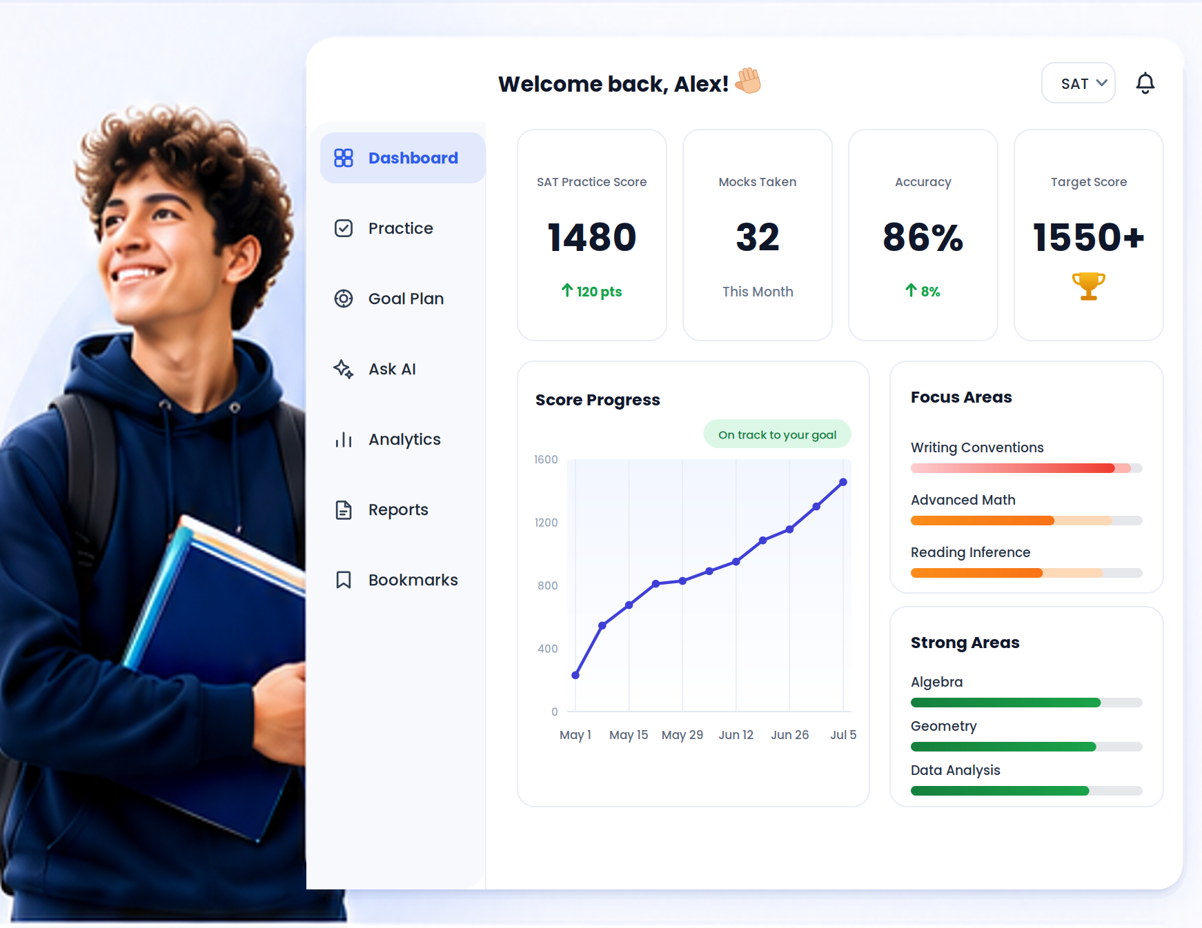 ScoreAze student dashboard preview